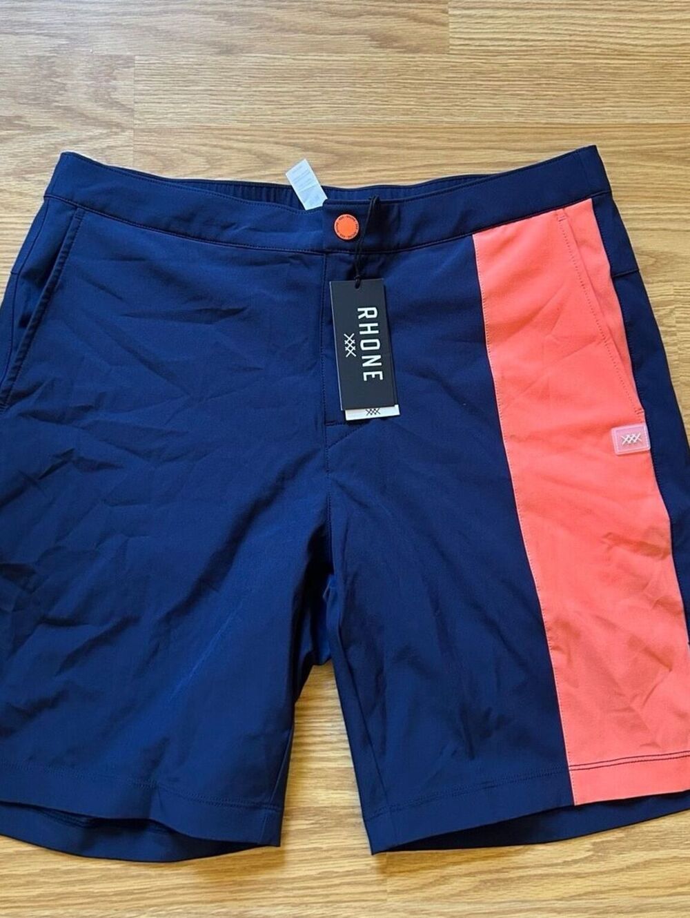 Rhone Men’s Swim Trunks Medium Navy Coral 8” Inseam NWT